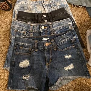 Set of four old navy size 10 blue Jean shorts
